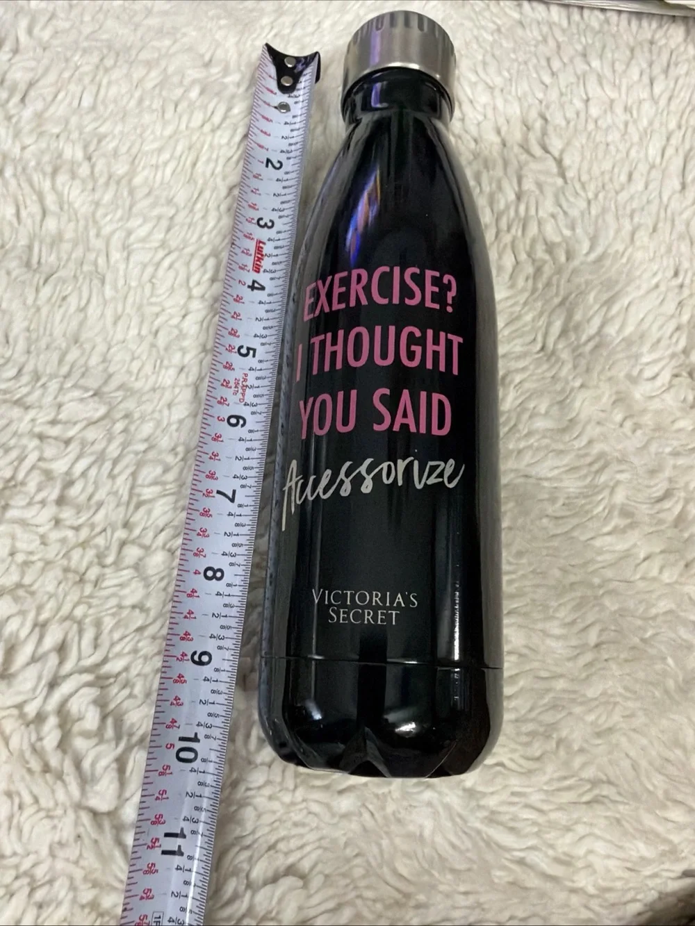 Victoria Secret hot /cold new water bottle black pink logo